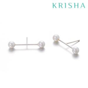 [크리샤]투블럭 펄 실 버귀걸이_KSE0102