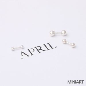 [미니아트] 은도금 은볼 심플 데일리 써지컬 스틸 피어싱 한쪽