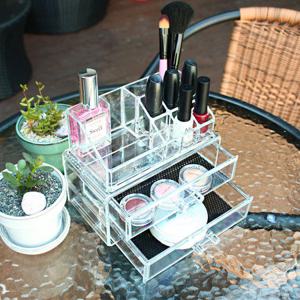 아크릴 화장품 정리함 2단 사각수납함세트
