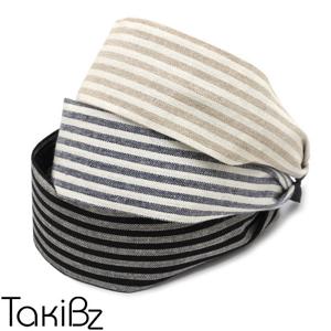 [타키비즈] 스프라이프 린넨 헤어밴드