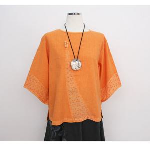 메밀꽃 피는날 여성 아사면 자수 여름상의