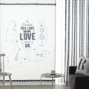 [타카타카] 피크닉베어 DTP암막커튼 (블랙)