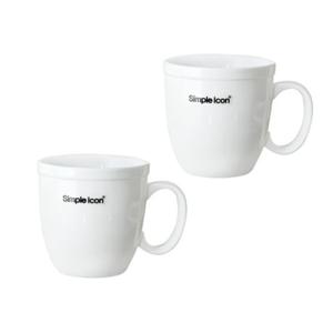 [심플아이콘] 화이트 라떼머그 300ml 2P