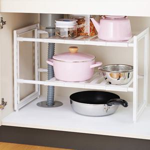 [일본아이디어쇼]씽크인 2단 너비조절선반