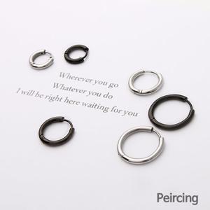 [미니아트] 베이직 심플 링 실버 블랙 써지컬 피어싱 한쪽판매