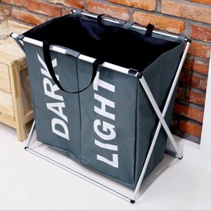 빨래바구니&분리수거함 접이식 사각 2단 H