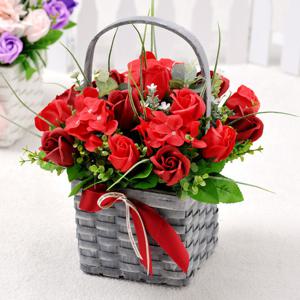 가꾸지오 비누꽃프렌치바구니_레드로즈믹스