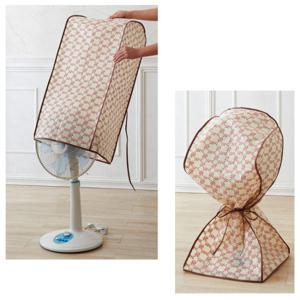 [일본아이디어쇼] 부직포 선풍기 커버(체크 꽃무늬)