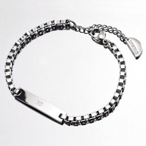 [선물포장]여성용S_이니셜각인 박스체인팔찌