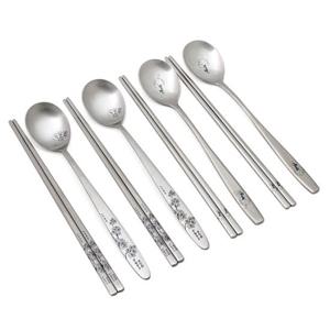 [박씨상방] (2벌)레이저 부부수저세트(매화,고양이)