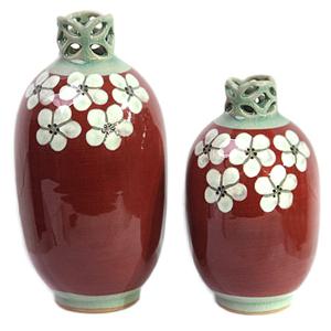 [박씨상방] 진사매화 긴꽃병세트(반투각)