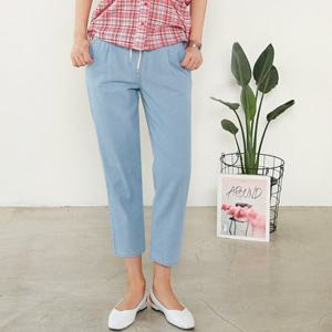 [헤이올리] 투턱 8부 끈 데님 배기팬츠 PHSY18