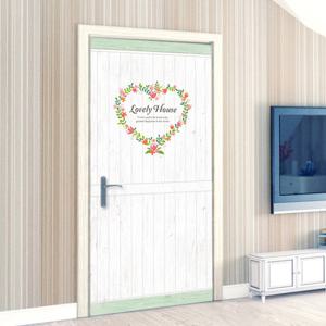 현관문시트지 리폼 무늬목 / 하트 플라워 ver.1(에어프리B형)