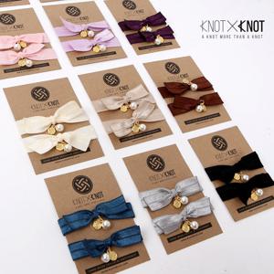[KNOTXKNOT] 프리미엄 진주리본 엘라스틱 헤어타이_2pcs셋트