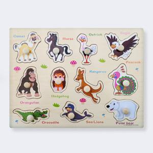 (가베가족)KS2580 가베가족 바른손잡이퍼즐 세계동물/꼭지퍼즐