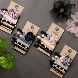 [KNOTXKNOT] 올플라워 진주 엘라스틱 헤어타이 셋트