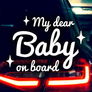 빈티지 디어베이비 / 아기가타고있어요 반사스티커 자동차스티커