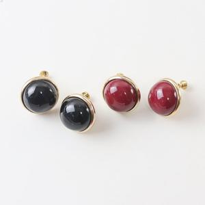 taco  앤틱 레드 블랙 볼드 귀찌귀걸이