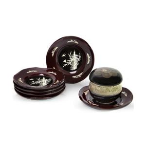 [박씨상방] (6종)고급 나전 당초 사군자 목찻잔(대나무)(이원근