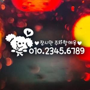 아트박스/제제데코 주차번호 푸들이 / 주차번호판 주차스티커 전