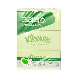 크리넥스 클래식 숲속향 200매X6입