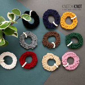 [KNOTXKNOT] 진주장식 핸드메이드 니트곱창 밴드
