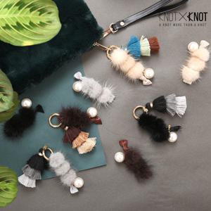 [KNOTXKNOT] 밍크 앤  타슬 팔찌 키링 멀티 헤어타이 고무줄