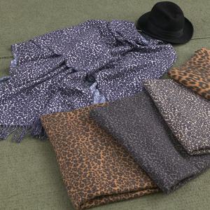 [소브라노] 레오파드 자가드 숄