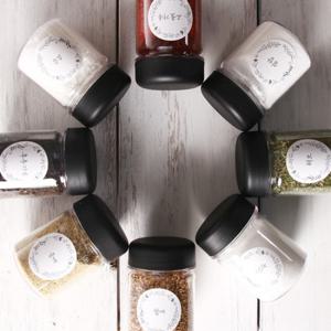 트라이탄 미니 양념통 8p(블랙)+원형 스티커 12p