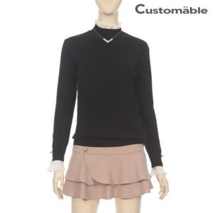 [한정/특가]프린세스 프릴넥 소매배색 니트_[C1801KN005A]