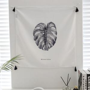 [베베데코] 바란스 가리개 커튼 모노 몬스테라 태슬 65x65cm