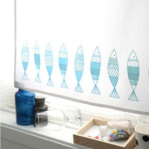 [베베데코] 바란스 가리개 커튼 청록물고기 70x100cm
