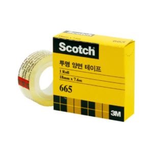 [3M] 투명양면테이프리필 665-6 18mm*7.6M(6입)