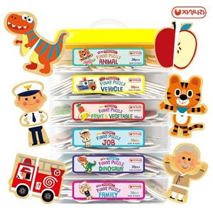 [자석나라] NEW 자석 퍼니퍼즐 (6종/택1) /동물/탈것/과일야채/