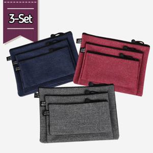 DYNN 플랫파우치 3종세트(S,M,L) 이너백 화장품 파우치 생리대