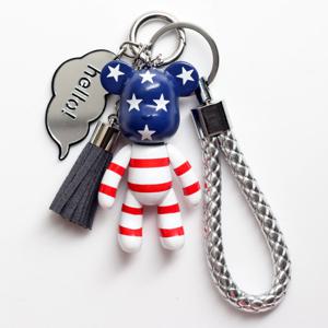 포포베 키홀더 스트랩 키홀더 자동차 키링 가방장식-아메리카
