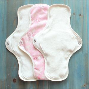 [코튼리퍼블릭] 면생리대 순면 날개형 [핑크뮬리] 대형 3장세트