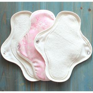 [코튼리퍼블릭] 면생리대 순면 날개형 [핑크뮬리] 소형 3장세트