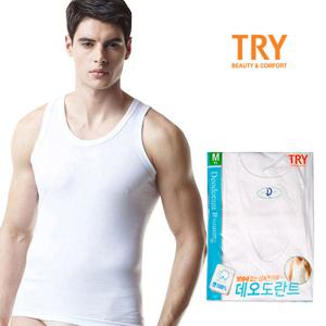 [TRY] 남성 데오도란트 조끼 런닝 국내생산 코튼 땀냄새방지 남자런닝 1매입