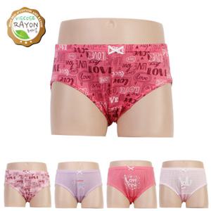 [진스타일] 여아동 러브핑크 인견(비스코스) 삼각팬티 5매입