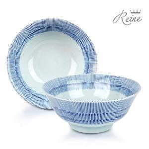 헨느 블루센 도자기 19cm 라면기 1P 일본 비빔기