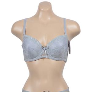 [망고슈슈][BR 41608/D컵]플라워 패턴 풀컵 몰드 망사 D컵 브라