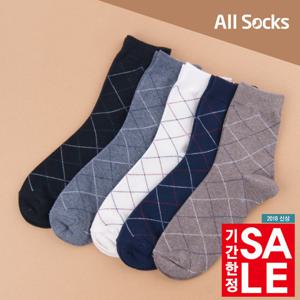 [올삭스 남성양말] [98무배] (남)사선아가일 양말