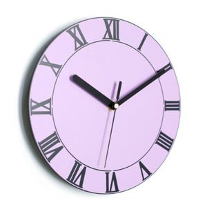 아미공 무소음 붙이는벽시계 로만빅 퍼플