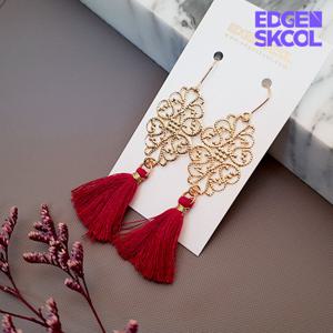 [엣지스쿨]레드 수술 빅 귀걸이_KFE0953