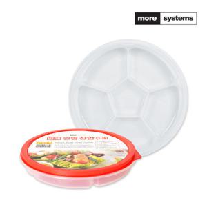 모아시스템즈 원형 밀폐찬합 대형 6칸 도시락통 반찬통