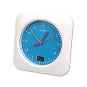 emate 욕실 방수 시계-화이트(무소음)화장실 흡착 벽시계 온도계