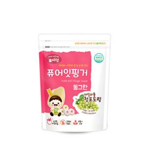 퓨어잇 핑거 동그란 자일리톨 청포도링 아이과자 과일링 간식