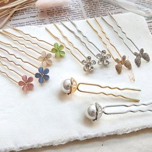 [바이진주리본] 진주꽃나비 4종 비녀 모음 / 뒤꽂이 한복장식