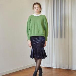 [벰버] VELVET MERMAID SKIRT_NAVY